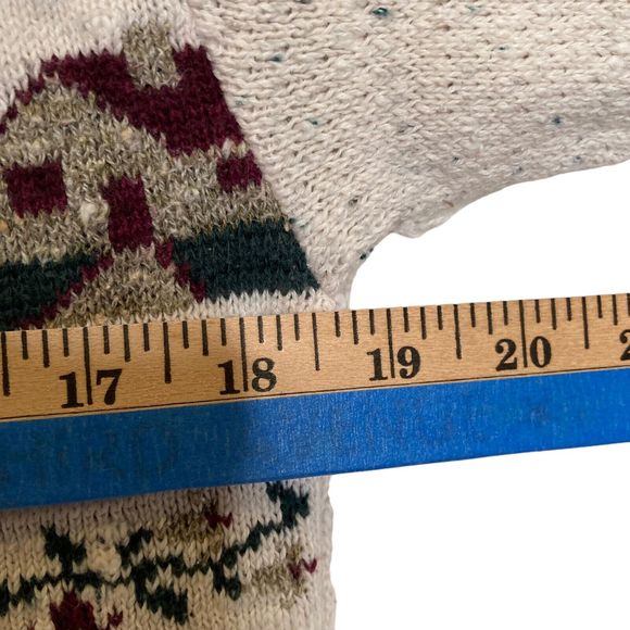 Northern Reflections VINTAGE White Cottage Granny Core Sweater Size S / P VTG - Picture 5 of 10